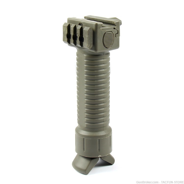 OD GREEN Standard Rail Vertical Fore-Grip Bipod System for 20mm Rail-img-0