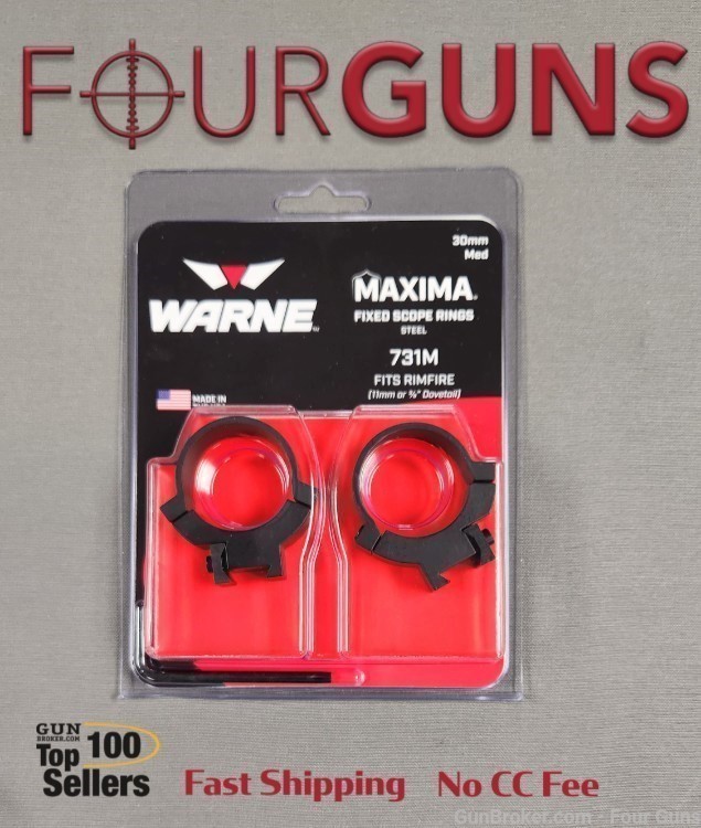 Warne Maxima 30mm, Rimfire Med Matte Rings  (731M)-img-0