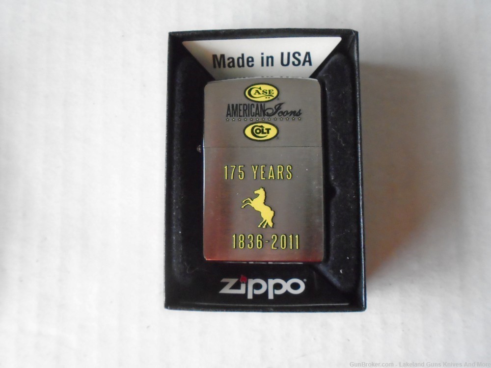 NIB Sealed Rare American Icons 175 Years 1836-2011 Case Colt Zippo Lighter!-img-9