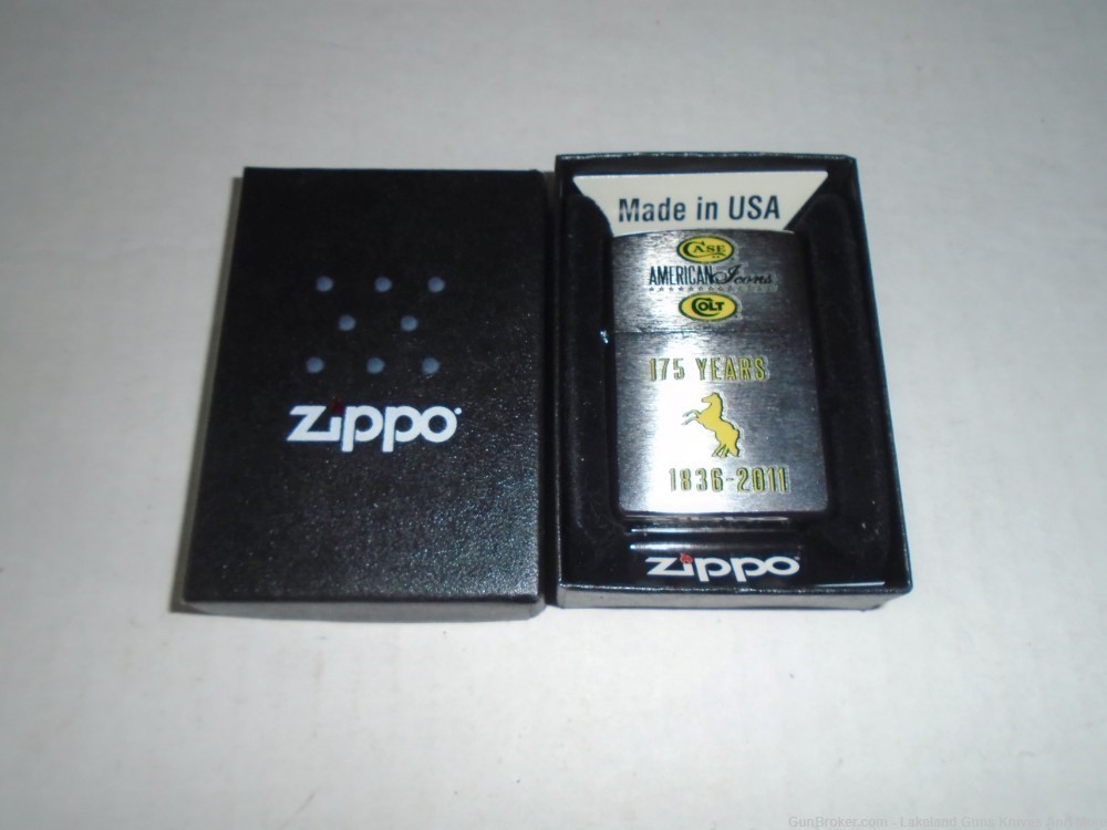 NIB Sealed Rare American Icons 175 Years 1836-2011 Case Colt Zippo Lighter!-img-6