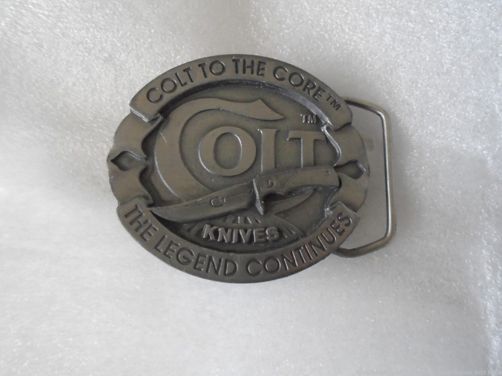 Rare USA Made ONLY 6 Months! 1996 Colt “To The Core” Pewter Belt Buckle!-img-0
