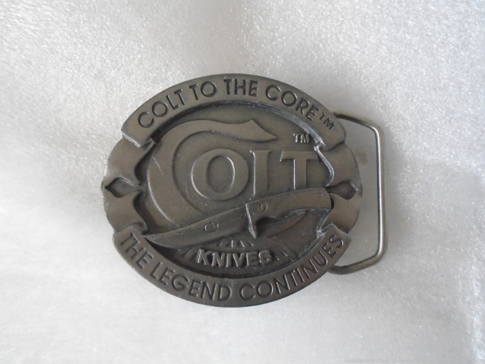 Rare USA Made ONLY 6 Months! 1996 Colt “To The Core” Pewter Belt Buckle!-img-2
