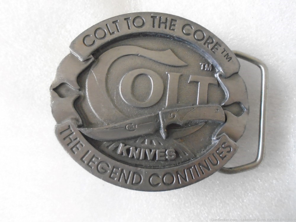 Rare USA Made ONLY 6 Months! 1996 Colt “To The Core” Pewter Belt Buckle!-img-4