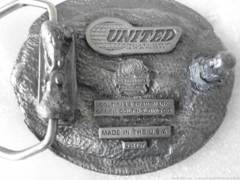 Rare USA Made ONLY 6 Months! 1996 Colt “To The Core” Pewter Belt Buckle!-img-7