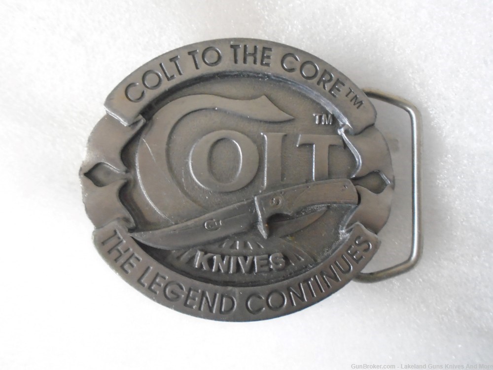 Rare USA Made ONLY 6 Months! 1996 Colt “To The Core” Pewter Belt Buckle!-img-3