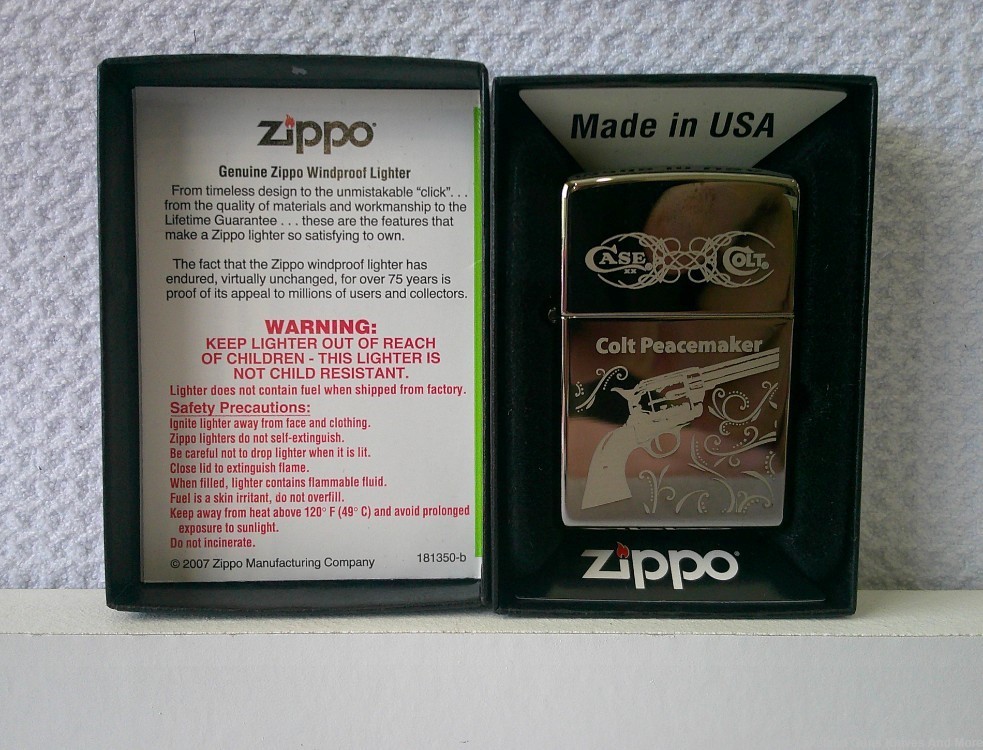 Unicorn Rare USA Made Case XX Zippo Colt Peacemaker Lighter Only 150 Made!-img-2