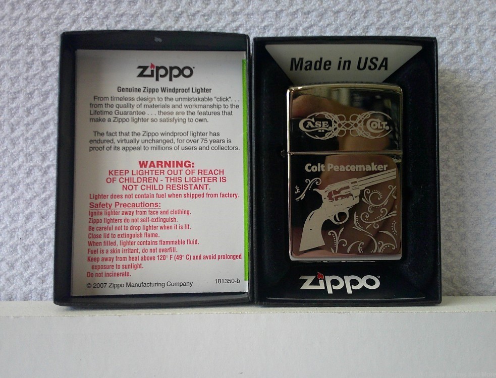 Unicorn Rare USA Made Case XX Zippo Colt Peacemaker Lighter Only 150 Made!-img-3