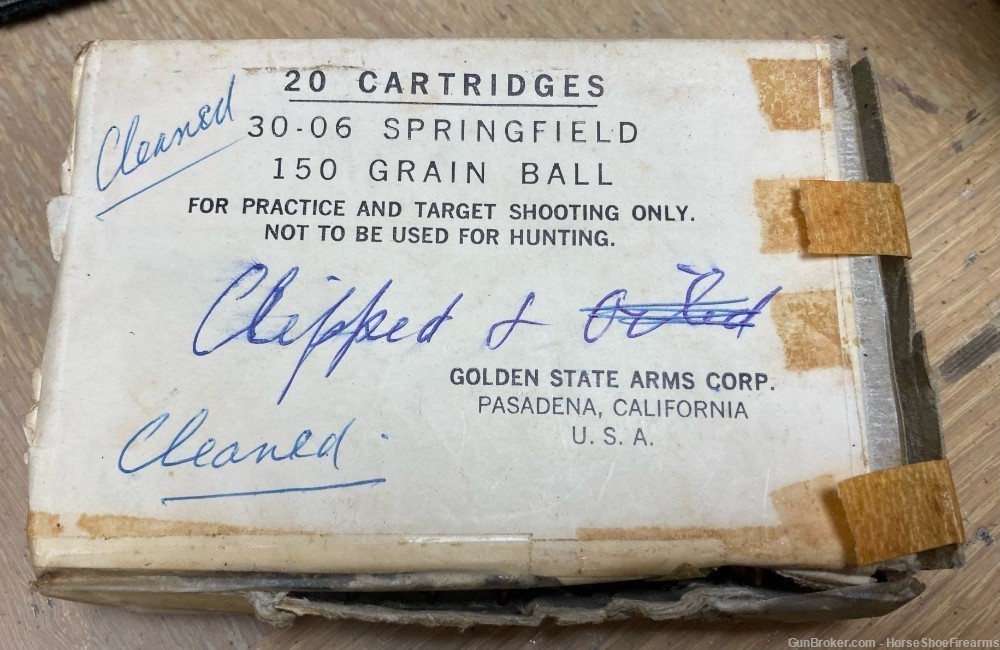 Golden State Arms Corp Vintage .30-06 Springfield 150gr Ammunition 20/box-img-0