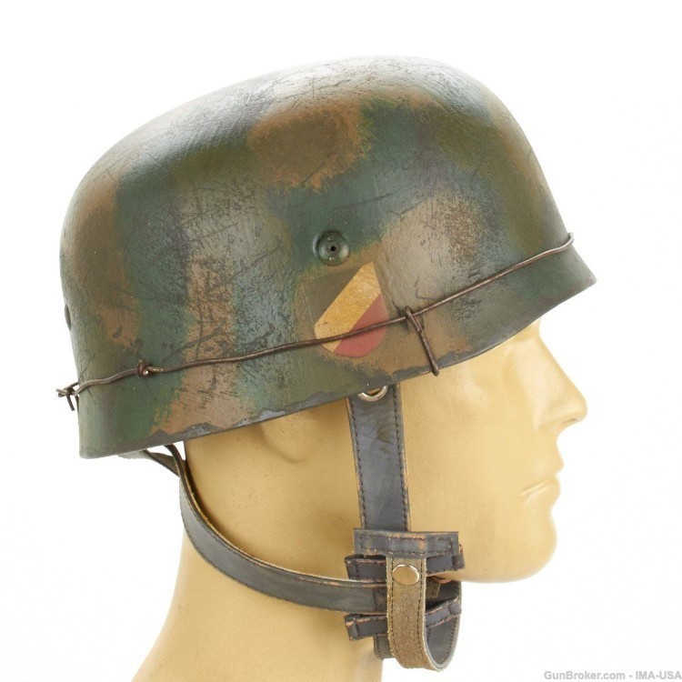 German WWII Replica Paratrooper M38 Helmet Splinter Camouflage-img-2