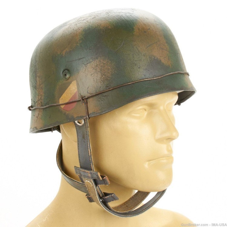 German WWII Replica Paratrooper M38 Helmet Splinter Camouflage-img-0