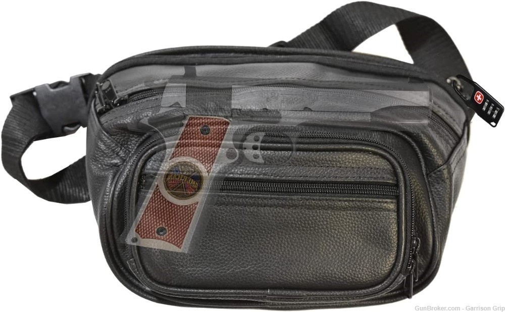 Garrison Grip 4 Compartment Leather Locking Fanny Pack For Large Guns-img-6