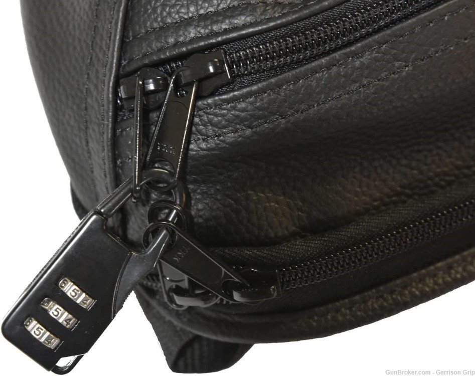 Garrison Grip 4 Compartment Leather Locking Fanny Pack For Large Guns-img-4