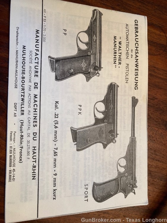 Walther Manurhin PP Sport .22 LR 8” Pistol + Holster 98%+ Colt S&W Korth-img-8