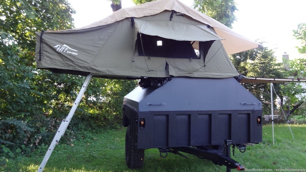 Military Light Tactical Ultimate Bug Out Trailer RoofTop Tent Awning Solar-img-32