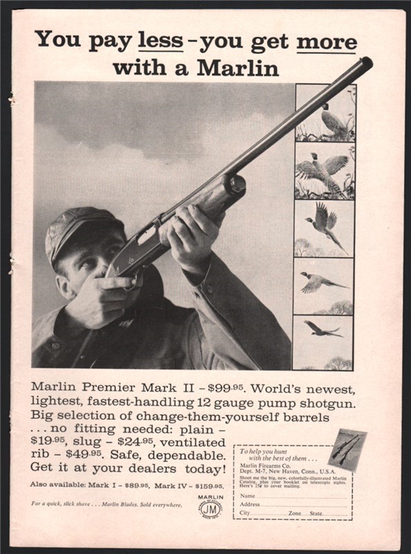 1961 MARLIN Premier Mark II Rifle PRINT AD-img-0