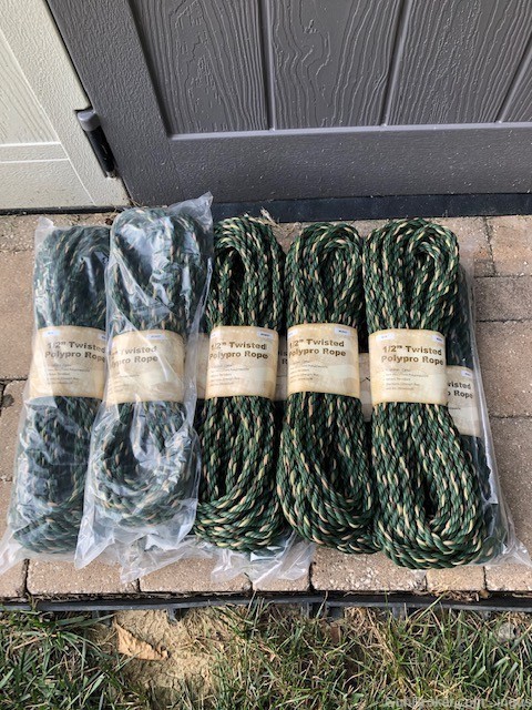 (10 TOTAL) SURVIVAL MILITARY GRADE 3 STRAND CAMO ROPE 1/2" TWISTED POLYPRO-img-1