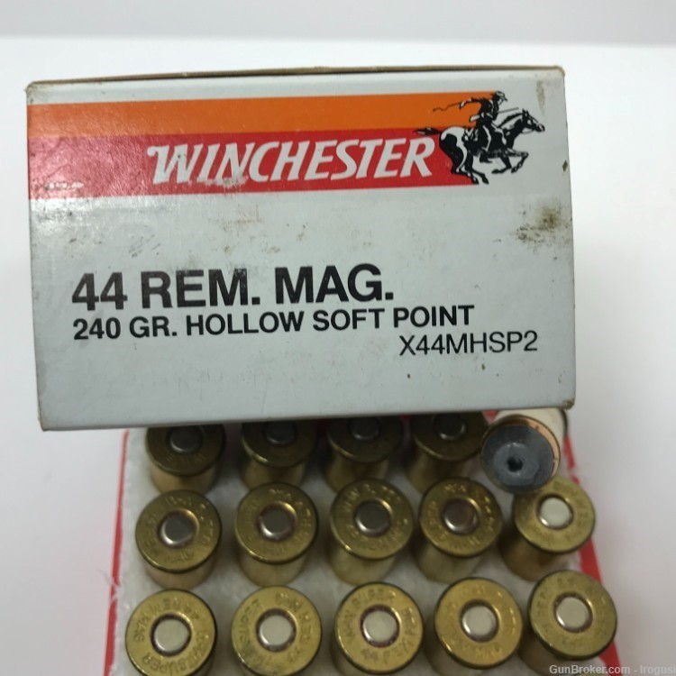 1988 Winchester .44 Rem Mag 240 Gr Hollow Soft Point FULL Vintage 1254-LX-img-3