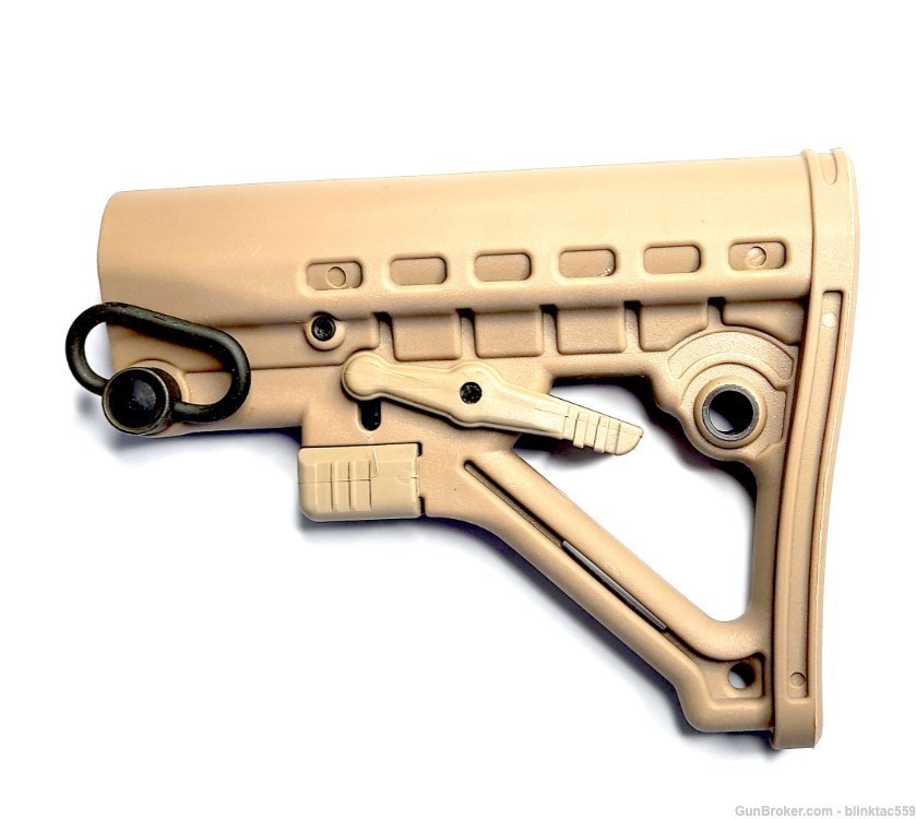 AR Stock Tan Mil-Spec Adjustable A-Frame Skeleton with QD-img-0