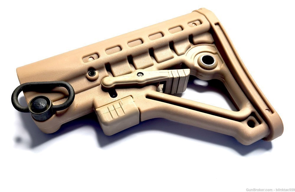 AR Stock Tan Mil-Spec Adjustable A-Frame Skeleton with QD-img-2
