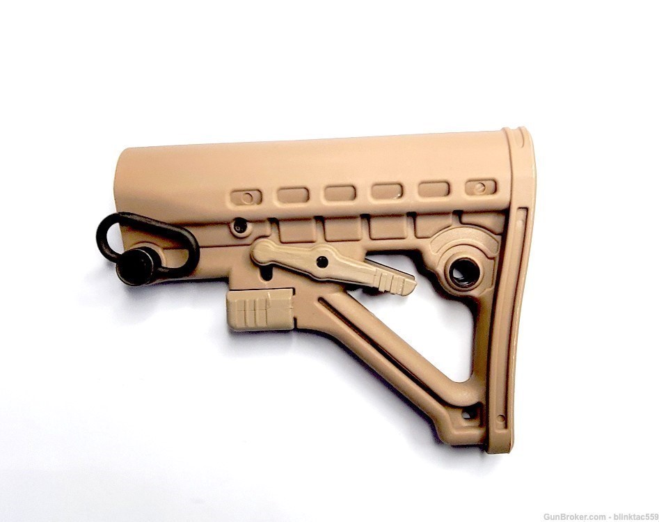AR Stock Tan Mil-Spec Adjustable A-Frame Skeleton with QD-img-1