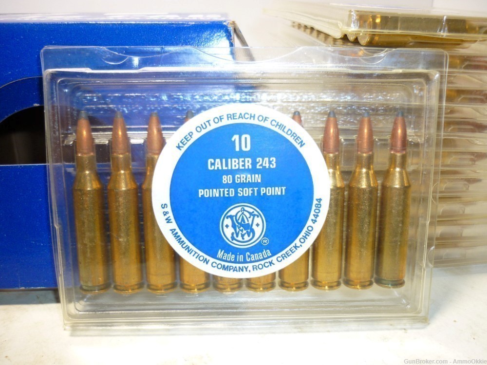10rd - SMITH AND WESSON - 243 WIN - 80gr - MADE IN CANADA-img-0