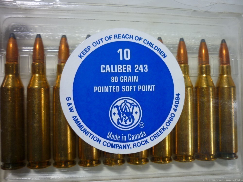 10rd - SMITH AND WESSON - 243 WIN - 80gr - MADE IN CANADA-img-1