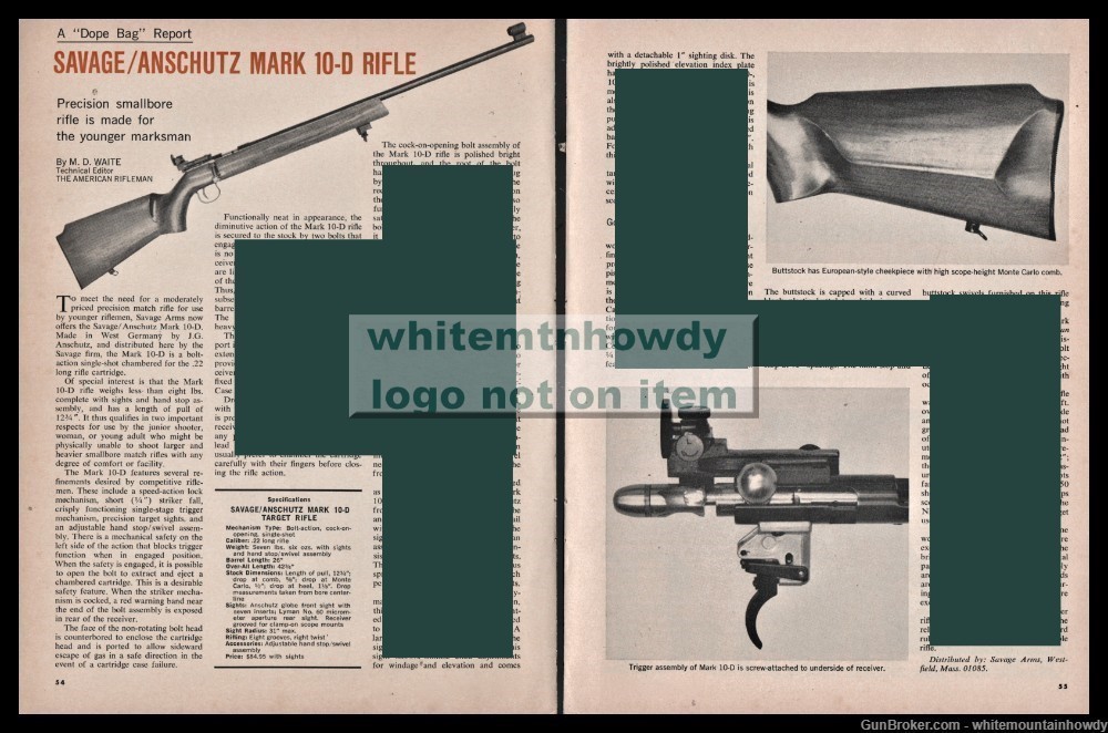 1972 SAVAGE ANSCHUTZ Mark 10-D Rifle 2-page Article-img-0