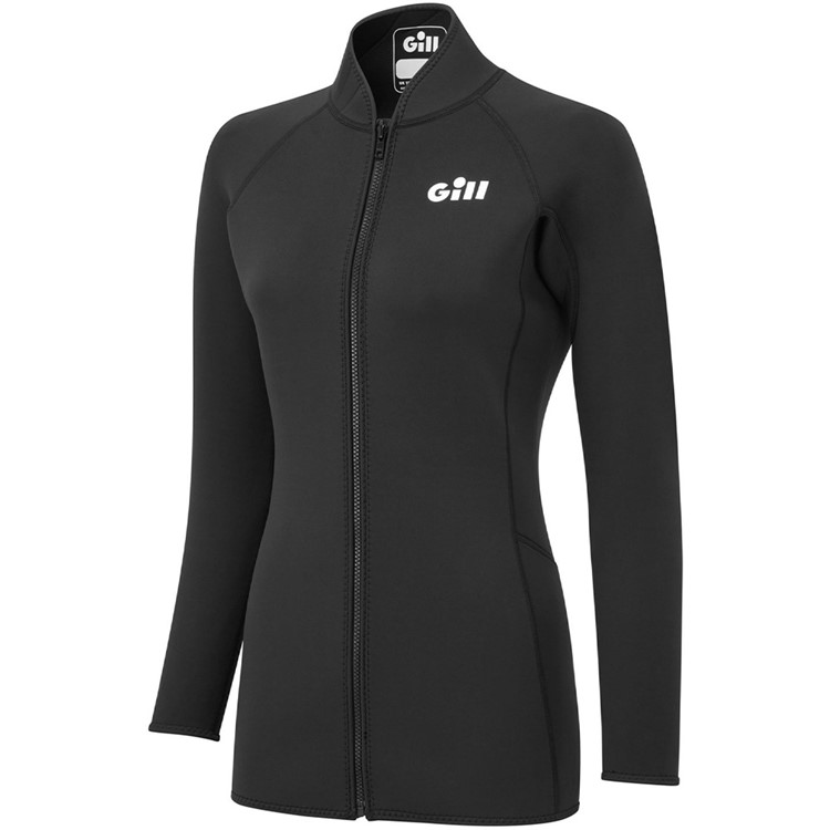 GILL Womens Pursuit Neoprene Jacket, Color: Black, Size: 6-img-2
