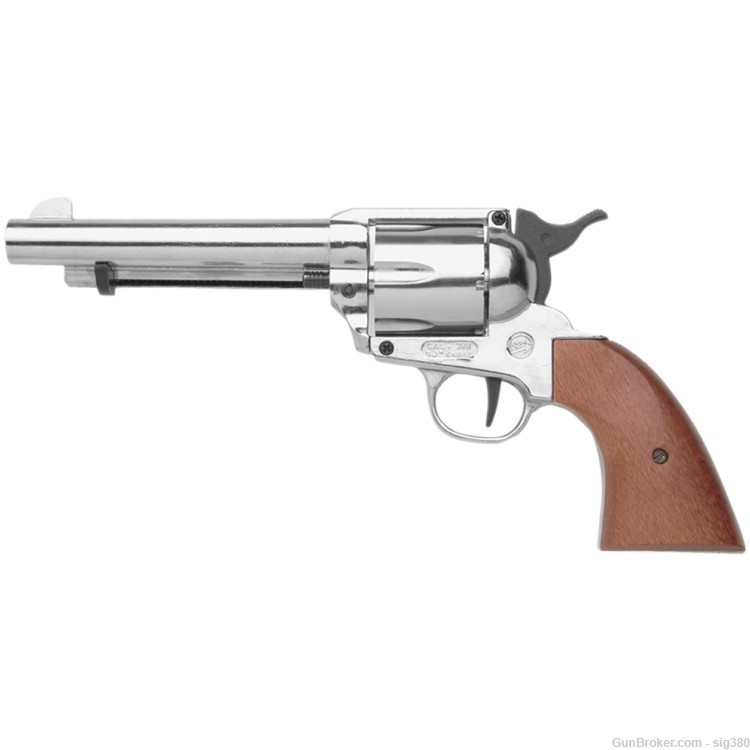 Colt Peacemaker M1873 Nickel Finish Blank Firing Revolver-img-0