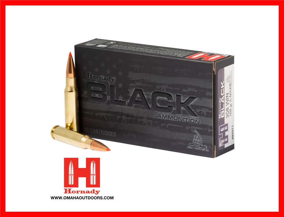 Hornady BLACK 308 168gr A-MAX for Hunting 20 Rounds 80971-img-0
