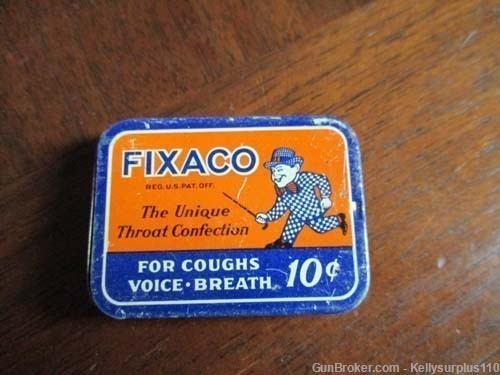 2 Fixaco Cough Drop Unused Tins w/Sliding Top - 1930's-img-0