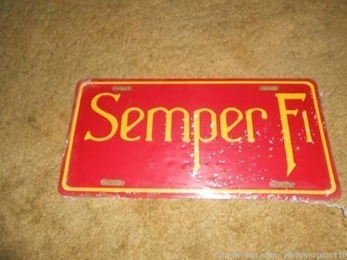  Semper Fi Tin License Plate-img-0