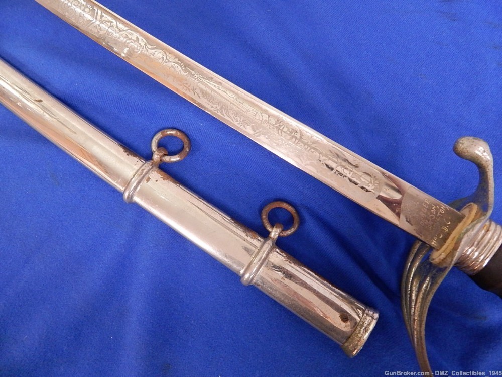 WW1 WWI US Army Officers Sword with Scabbard-img-9