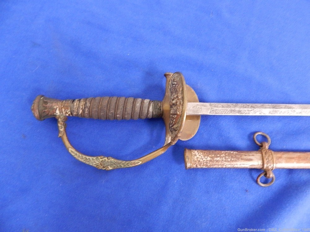 1870s-80s Reconstruction Era Staff & Field Officers Sword with Scabbard-img-1