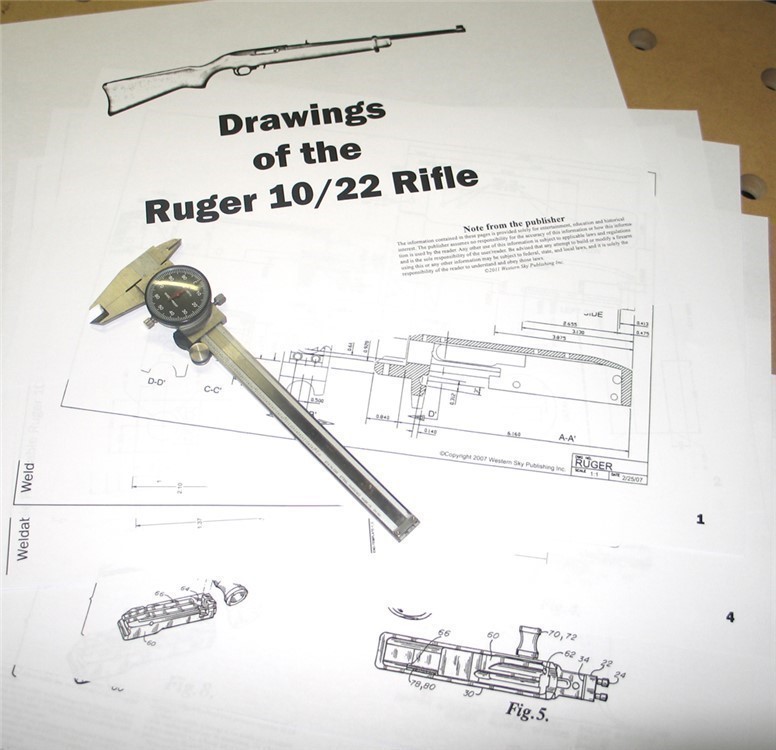 Ruger 10/22 Rifle Drawings Receiver Blueprints!-img-0