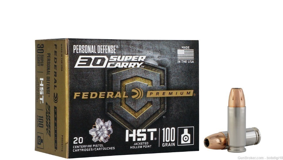 Federal Premium HST 30 Super Carry 100Gr JHP 200 rounds NO CC FEE P30HST1S -img-0