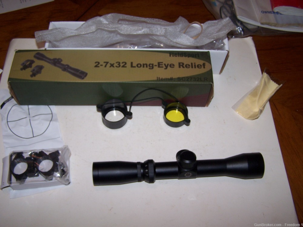2-7x32 Long Eye Relief  Scope w/Rings Field Sport (New)-img-2