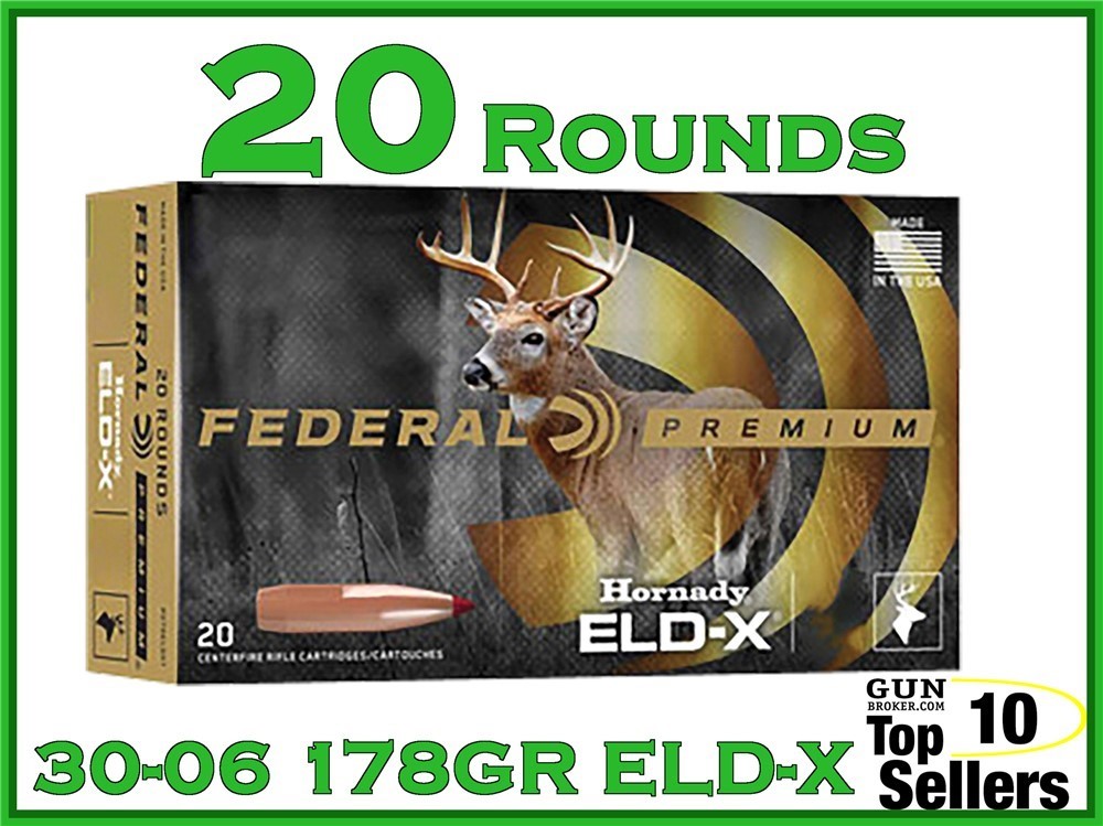 FED ELD-X 30-06 Ammo ELD-X 178 GR BIG GAME 30.06 Ammo ELDX 3006-img-0