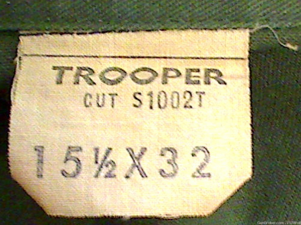 Recent Named US Army Small OD Uniform Shirt (15 1/2 x 32) & Trousers (30" x-img-3