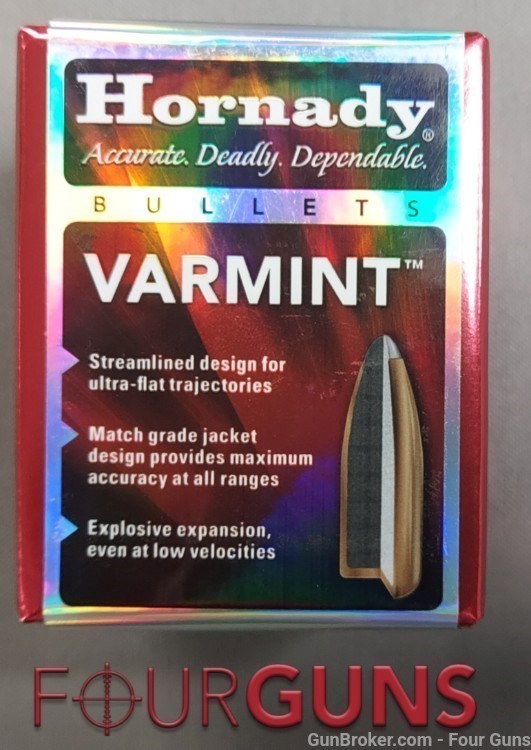 Hornady Bullets Varmint SP Cannelure 22 Caliber .224 55gr 100 Bullets 2266-img-0