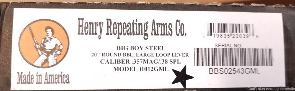 Henry H012GML Big Boy Steel Side Gate Large Loop 357mag 357 Mag 20" Layaway-img-15