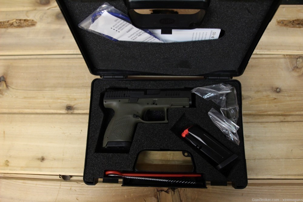 CZ P-10 S 9MM PISTOL WITH 2 MAGS GREEN 2 TONE-img-2