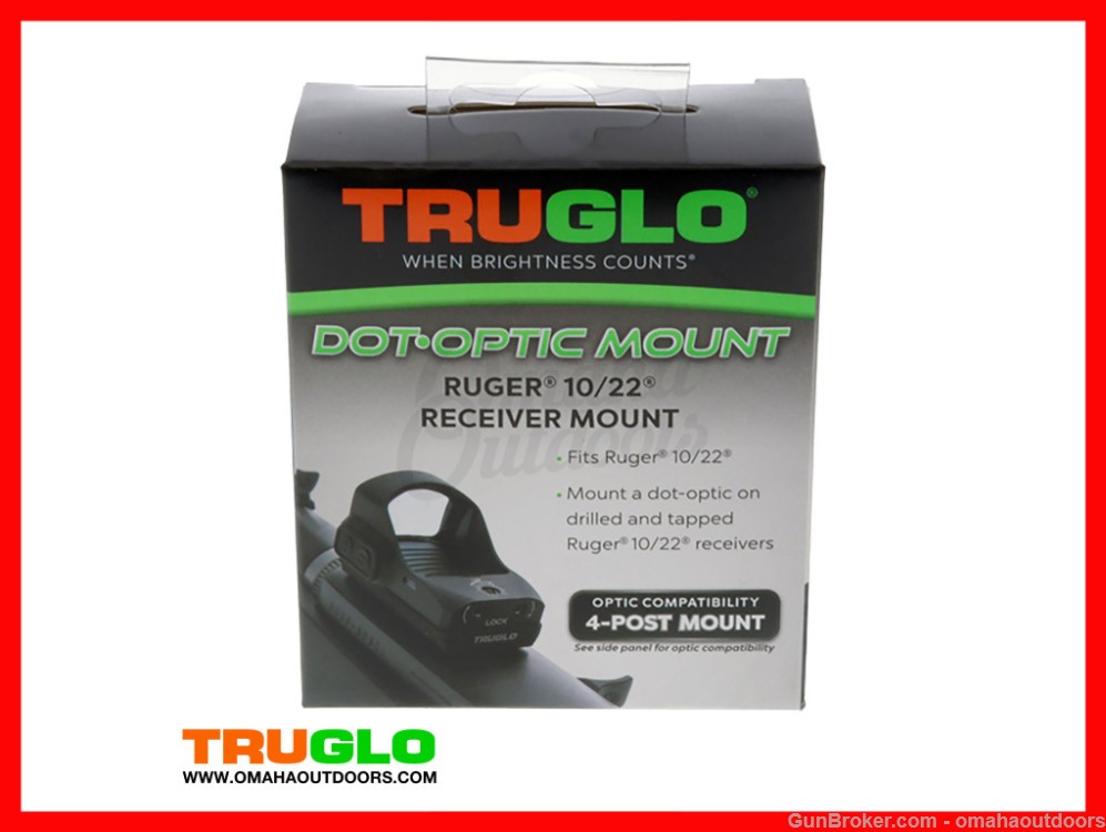 TRUGLO Shotgun Receiver Red Dot Mount Ruger 10/22 TruGlo Tru Tec Micro-img-0