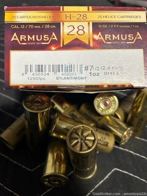 250 ROUNDS ARMUSA 12GA. H-28 HELICE (1 OZ.)  #7.5 COMPETITION SHOTSHELLS-img-4