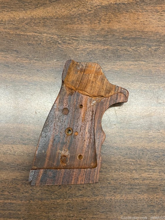 Laminated Wood square butt revolver grips w/ screw unknown fitment-img-2