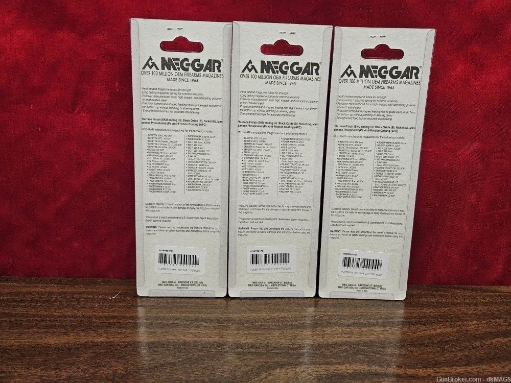 3 Mec-Gar Made Ruger P85 / P89 9mm 17 Round Black Oxide Finish Magazines-img-1
