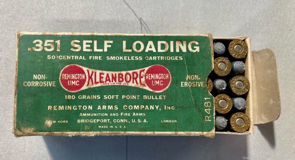 NOS box of Remington 351 Self Loading, original ammo-img-0