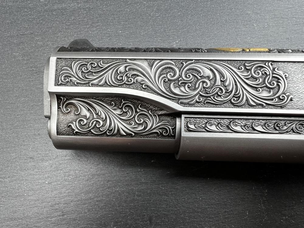 Colt 1911 .45 ACP Engraved Scroll Rampant Colt Gold Plated by Altamont-img-6