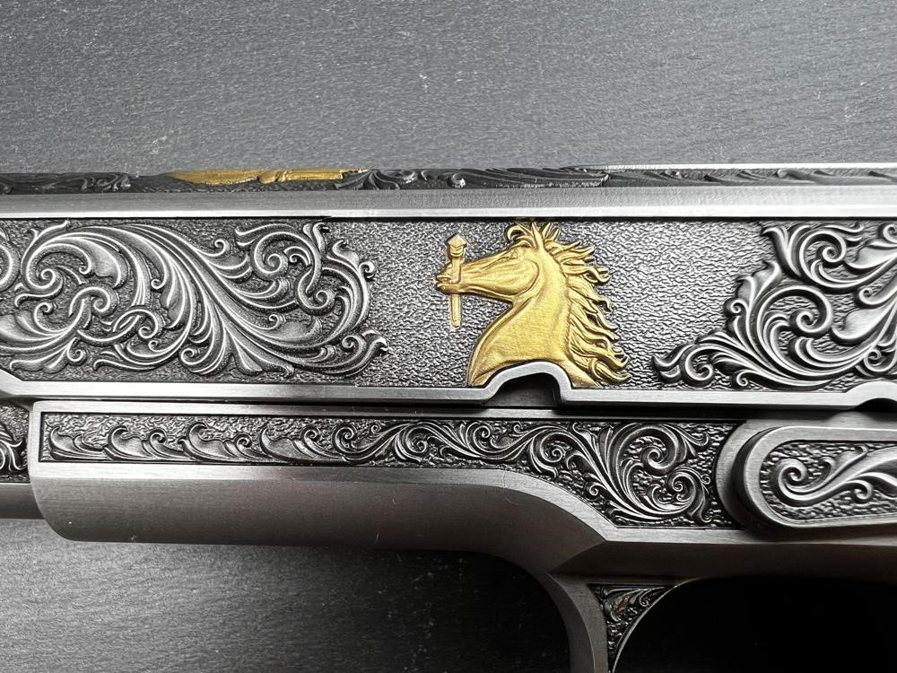 Colt 1911 .45 ACP Engraved Scroll Rampant Colt Gold Plated by Altamont-img-7