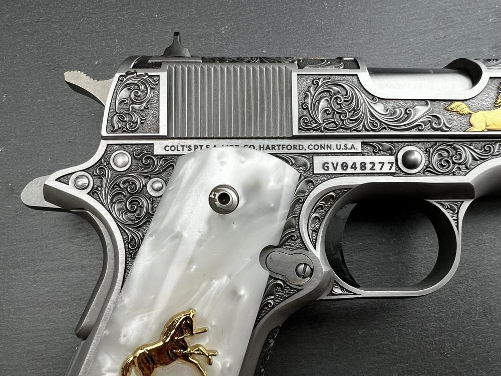 Colt 1911 .45 ACP Engraved Scroll Rampant Colt Gold Plated by Altamont-img-14